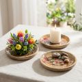 Tretallerkener med blomster og sommerfugler, naturrosa, Ø15 cm, 3 stk. | Floristik24.no