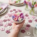Strødekor tre blomster borddekor rosa lilla hvit Ø4cm 72 stk | Floristik24.no