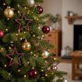 Juledekorasjon glitterstjerner til oppheng i bærglitter, sett med 40, 7,5 cm - Festlig pynt til juletre og vindu | Floristik24.no