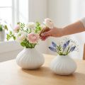 Blomstervase keramisk løkform hvit Ø13cm H13,5cm 2stk | Floristik24.no