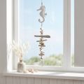 Maritim dekorasjon Garland Drivved skjell Seahorse Hvit 55cm | Floristik24.no