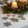 Deco stars wood blue, green wood stars Christmas 4cm mix 36stk | Floristik24.no