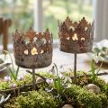 Telysholder Ø4cm H9,5cm for oppklistring grå 4 stk | Floristik24.no