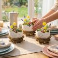 Påskebolle i eggform til vårdekorasjon 11 cm 4 stk | Floristik24.no