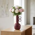 Moderne, kunstnerisk vase med lang hals og runde håndtak for stilig interiør, 24 cm | Floristik24.no