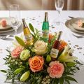 Plugg champagneflasker brun, grønn, gul 7,5 cm L28,5 cm 10 stk. | Floristik24.no