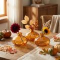 Mini glassvaser, løkformede, flate, i oransje, Ø9 cm, 6 stk. | Floristik24.no