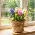 Rund blomsterkasse, naturlig dekorasjon, bark, bjørkepotte, Ø12 cm H10 cm, 5 stk. | Floristik24.no