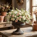 Plantekopp Kalk Antikk Look Sort Brun Ø20cm H15cm | Floristik24.no
