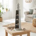 Fyrtårn Shabby Chic Krem Sommerdekorasjon Maritim Ø14,5cm H51cm | Floristik24.no