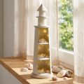 Fyrtårn Shabby Chic Cream Maritime Deco Ø13cm H41,5cm | Floristik24.no
