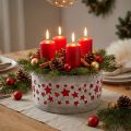 Planteskål til advent, planter med stjerner, betongdekorasjon Ø20cm H11cm | Floristik24.no