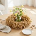 Boho dekorativ krans, dekorativ krans av lin, naturlig krans, tørr, Ø28 cm | Floristik24.no