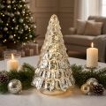 Mini juletre med LED-lys, sølv og gull, 28 cm | Floristik24.no