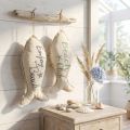 Maritim pyntefisk til oppheng av stoff 34×14,5cm 2stk | Floristik24.no