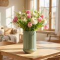 Keramikkvase med riller Keramikkvase lysegrønn Ø13cm H20cm | Floristik24.no