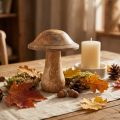 Tresopp med riller tredekor sopp mangotre naturlig 11,5×Ø10cm | Floristik24.no