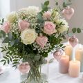 Mini glasshjerter rosa 4cm 12 stk | Floristik24.no