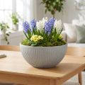 Planteskål, melert grå plast, Ø35 cm, H16,5 cm | Floristik24.no