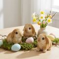 Liten påskehare Dekorasjon Bunny Polyresin 9×6×6,5cm 3stk | Floristik24.no