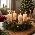 Adventskranslyssett 1-4 kremfarget julemotiv RAL-kvalitet Laget i Tyskland 130/70mm 4 stk | Floristik24.no