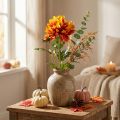 Kunstige blomster dekorasjon georginer kunstige blomster oransje 62cm | Floristik24.no