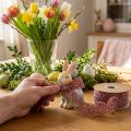 Fløyelsbånd påskeegg pyntebånd påske gammelrosa 40mm 5m | Floristik24.no