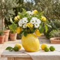 Sitronvase keramikkvase sitrongul middelhavs H19cm | Floristik24.no