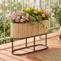 Mini hevet bed, jardiniere, blomsterkasse, tre, oval, 50 × 20 cm, H40 cm | Floristik24.no