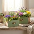 Plantekasse treskuffer dekorasjon 22/18cm sett med 2 stk | Floristik24.no