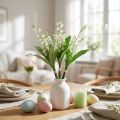 Dekorative liljekonvall kunstige vårblomster hvite 31cm 3 stk | Floristik24.no