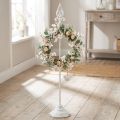 Kransholder Shabby Chic Hvit Kransstativ Metall 4 Kroker H76cm | Floristik24.no
