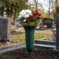 Gravvaser Plast Gravdekorasjon Mørkegrønn H31cm 5stk | Floristik24.no