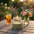 Duftlys i glass Citronella lys olivengrønn H11,5cm | Floristik24.no