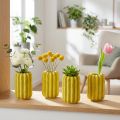Kaktusvase i keramikk, rillet strukturdesign for moderne livsstil, 13 cm, 4 deler | Floristik24.no