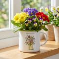 Dekorativt krus/blomsterpotte, emaljert, Ø11,5 cm H10 cm | Floristik24.no