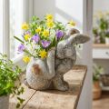 Kanin dekorativ betong blomsterpotte antikk grå 33,5x17x29,5cm | Floristik24.no
