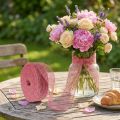 Jutebånd, rosa, 5 cm bredt, 40 m langt | Floristik24.no