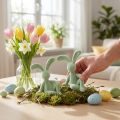 Dekorativ påskeharefigur for stilig hjemmedekorasjon og påske, 22 cm, 2 stk. | Floristik24.no