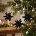 Julepyntstjerner for oppheng svart Ø7,5cm 8 stk | Floristik24.no