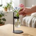 Dekorativ vase dekorativ flaskeglass med metallstativ svart Ø13cm | Floristik24.no