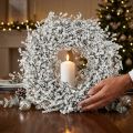 Julekrans Hvit tørket blomsterkrans av linfrø Ø34cm | Floristik24.no