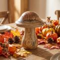 Tresopp med riller Høst deco sopp naturlig mangotre 10×Ø8cm | Floristik24.no