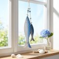 Dekorative fiskehengere av tre fisk blå hvit 11,5/20 cm sett med 2 | Floristik24.no