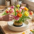 Plug-in pinnsvin Kenzan rund blomst pinnsvin sølv messing Ø60mm | Floristik24.no
