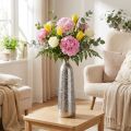 Dekorativ vase metall hamret blomstervase sølv Ø9,5cm H32cm | Floristik24.no