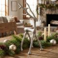 Reinsdyrdekorasjon hjortfigur metall grå leireoptikk H27,5 cm | Floristik24.no