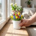 Glassgryte Ø7,8cm H8cm hvit | Floristik24.no