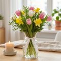 Gavebånd med tulipanmønster, kreativt for spesielle anledninger og sesongdekorasjon, 2,5 cm bredt, 18 m langt | Floristik24.no