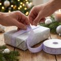 Pyntebånd med stjerner Julebånd syrin 25mm 18m | Floristik24.no